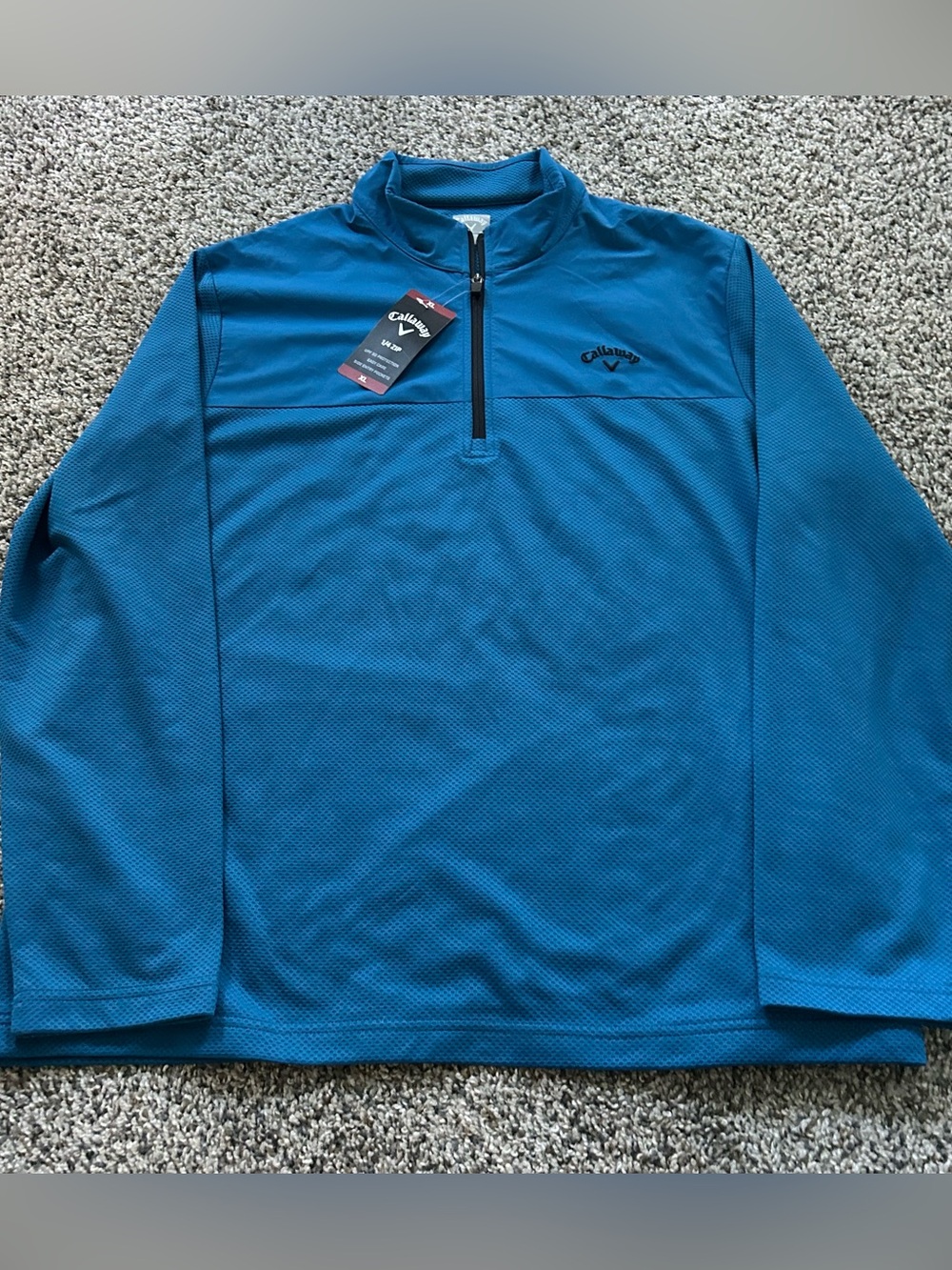 Callaway 1/4 Zip Golf Pullover Blue UPF Mens Size XL